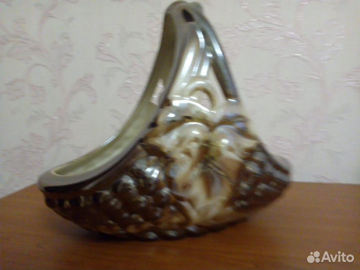 Керамическая фруктовница, длина 30 см