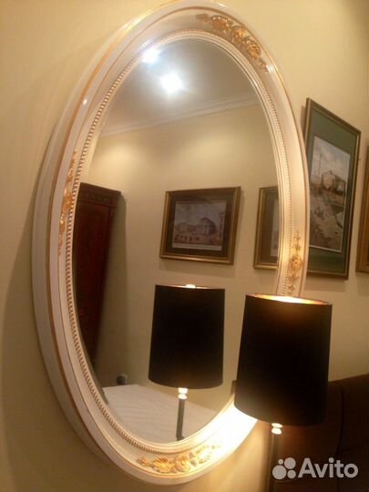 Зеркало натуральное дерево с позолотой Италия