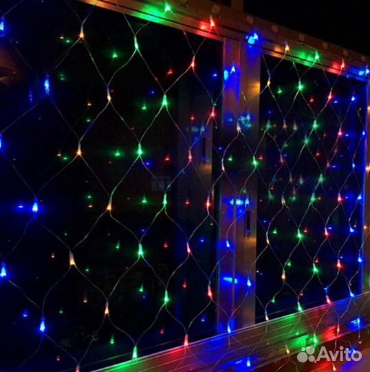 Гирлянда сетка цветная (3м*2м)