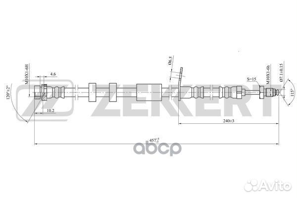 Шланг тормозной передний Ford C-Max II 10- Foc