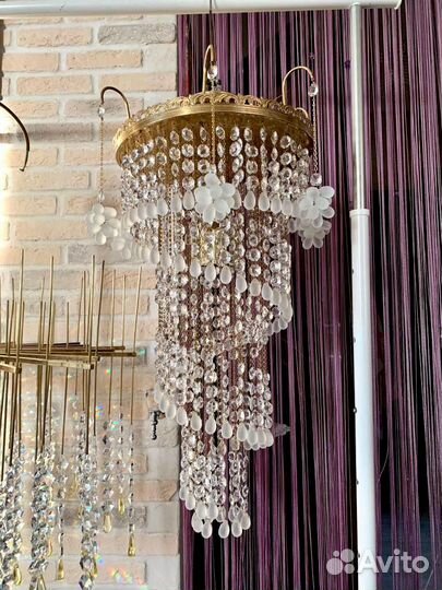 Люстра, Чехия, хрусталь +виноград, винтаж