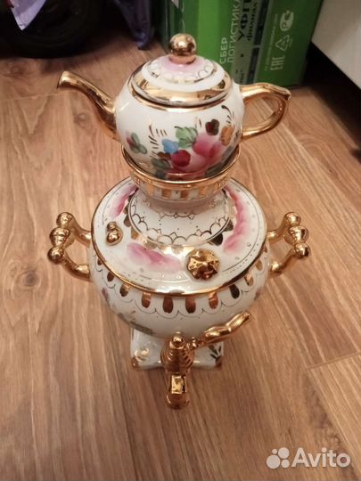 Самовар Розовая Гжель