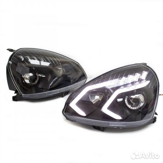 Передние фары Приора в стиле мерседес с линзами