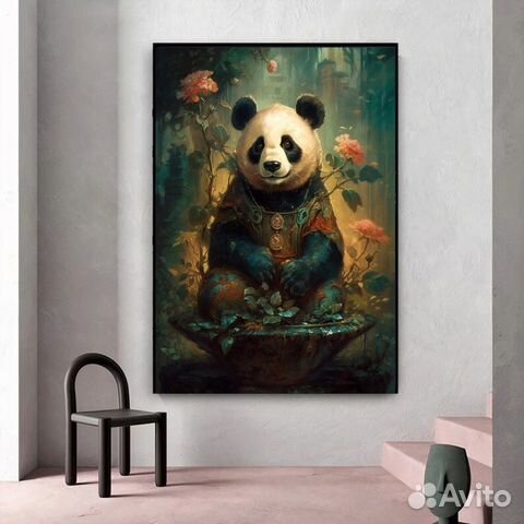 Картина маслом панда
