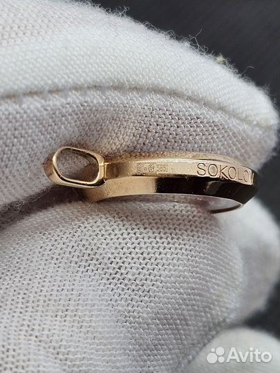 Золотая подвеска с самоцветами. 585. Sokolov