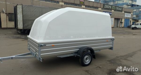Прицеп с алюминиевыми бортами и крышкой мзса 8177