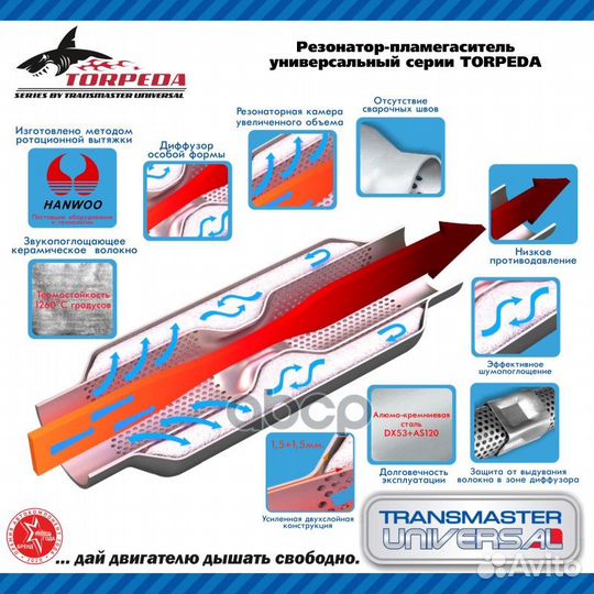 Резонатор-пламегаситель универсальный torpeda 5