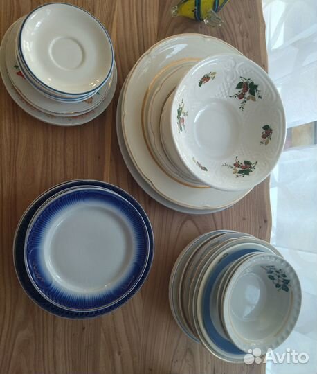 Тарелки фаянс и фарфор СССР