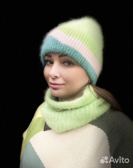 Комплект шапка и снуд женский