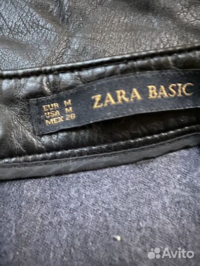 Юбка кожаная zara m