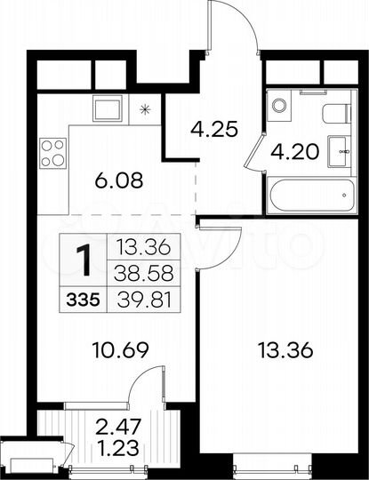 1-к. квартира, 39,8 м², 11/32 эт.