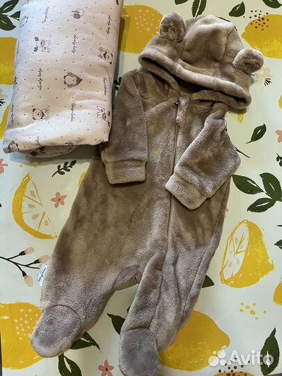 Пакет теплой одежды на девочку 1-3 месяца