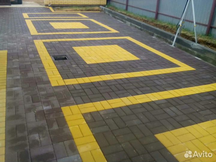 Тротуарная плитка Прямоугольник Серый Коричневый