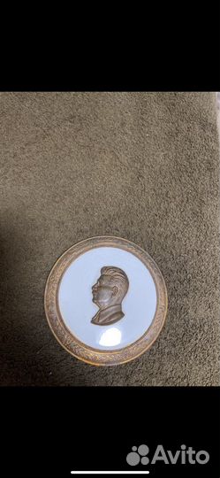 Сталин. Авторское панно. Бронза. Эмаль. Барельеф