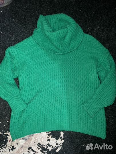 Оверсайз свитер женский зелёный