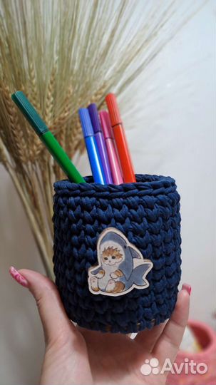 Корзинки из трикотажной пряжи