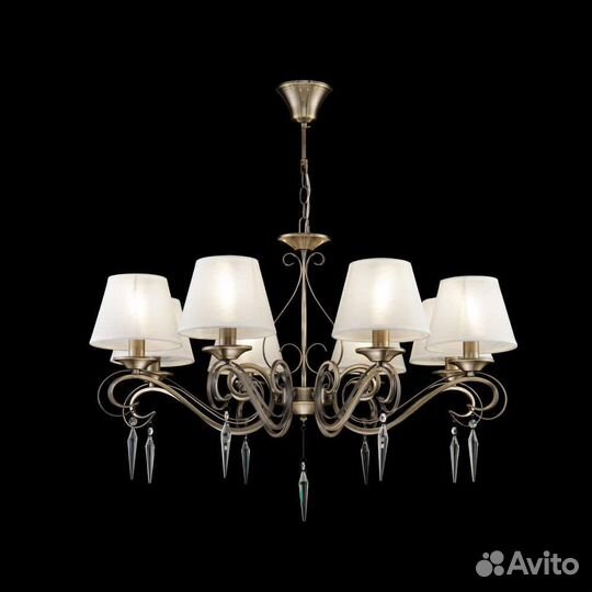 Люстра подвесная металл и текстиль классика