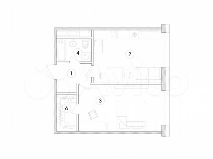 1-к. квартира, 48,6 м², 14/22 эт.