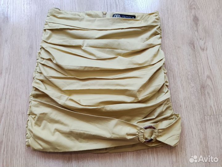 Zara новая мини юбка с драпировкой 40-42