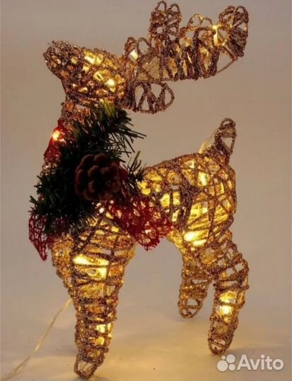 Новогодний олень, светильник, украшение