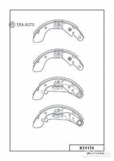 Kashiyama K11174 K11174-01 колодки барабанные\ Daewoo Kalos 1.2-1.4 16V 03