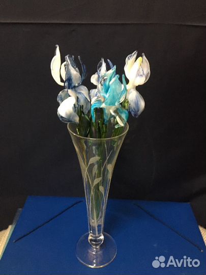 Цветы стекло ручная работа