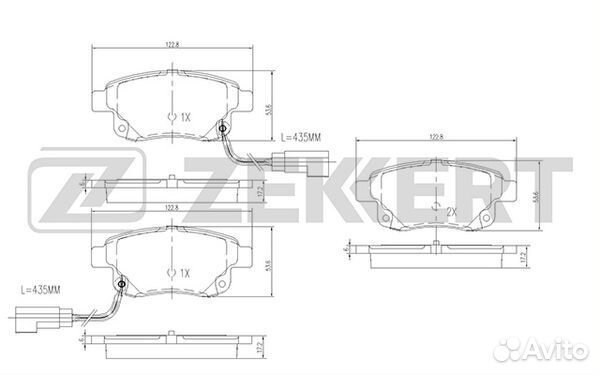 Колодки торм. диск. задн. с датчиком Ford Transit