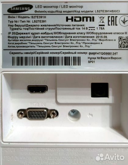 Монитор 27 samsung ls27e391hsx/ci