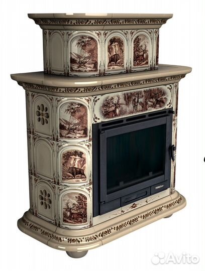 Изразцовый камин на дровах для дома Прованс