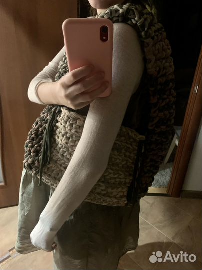 Вязаная сумка ручной работы из хлопкового шнура