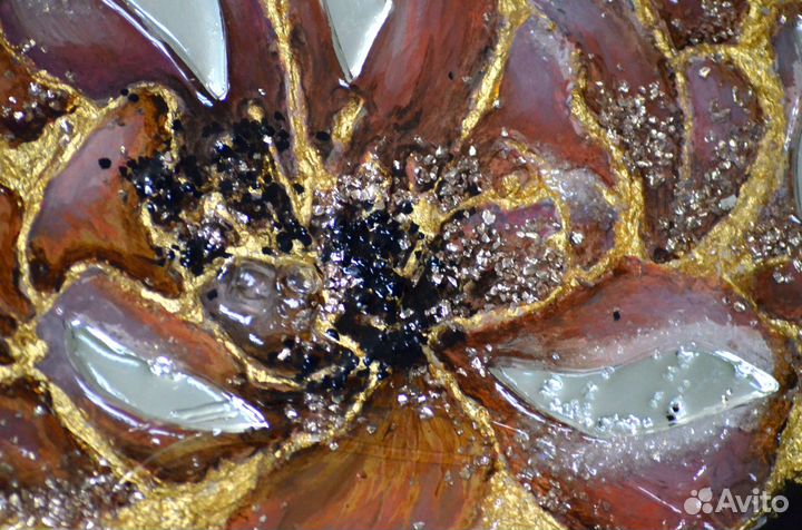 Ювелирная/ зеркальная картина пион