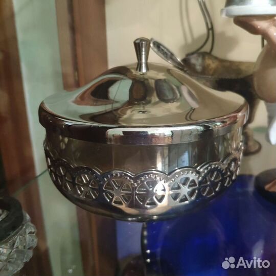 Конфетница сахарница ваза советская мельхиор