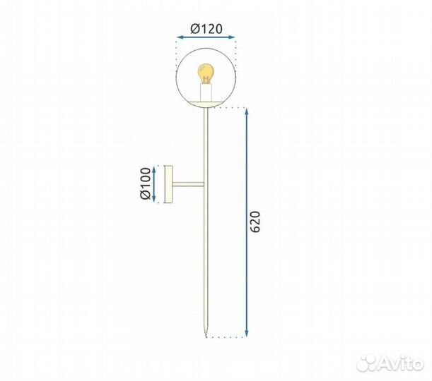 Светильник modern настенный 75см APP579-1W черный
