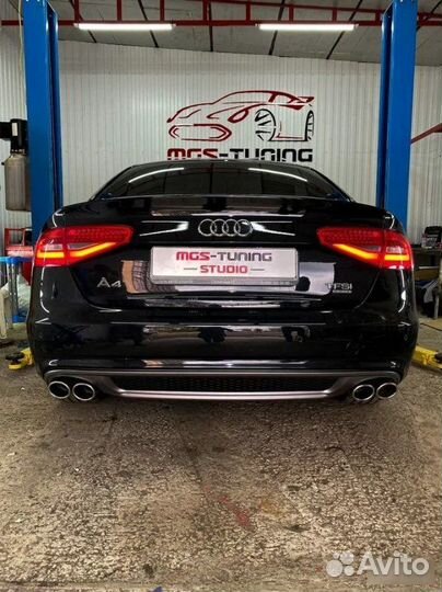 Диффузор с насадками на Audi A4 B8 Рест