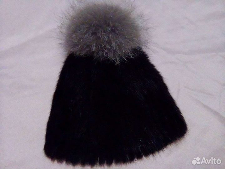 Шапка норковая женская вязка