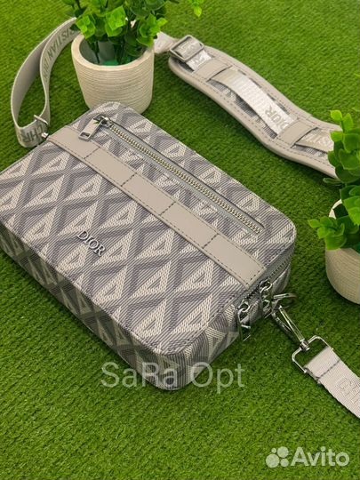 Сумка dior унисекс бело-серая в розницу