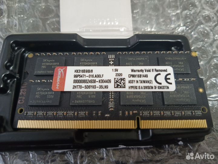 Оперативная память hyper X 8G