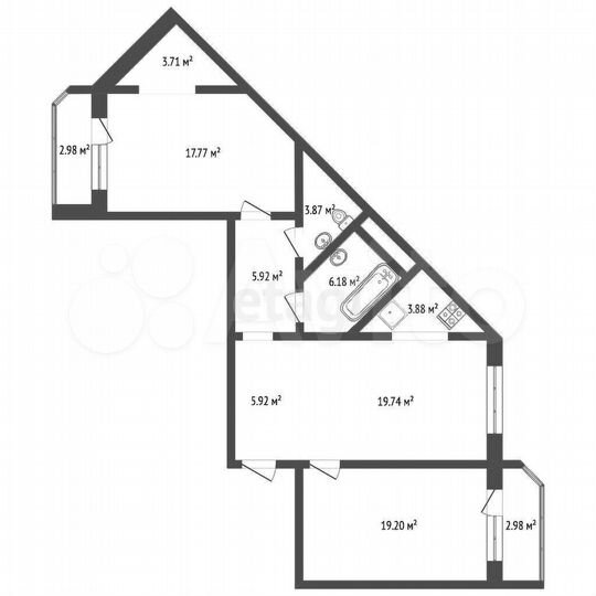 3-к. квартира, 85,6 м², 12/16 эт.