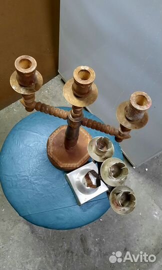 Подсвечники (2 шт), фигурки издерева (2 шт)