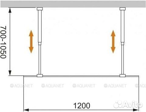 Душ. Стенка Cezares 120 Хром liberta-l-2-120-c-cr