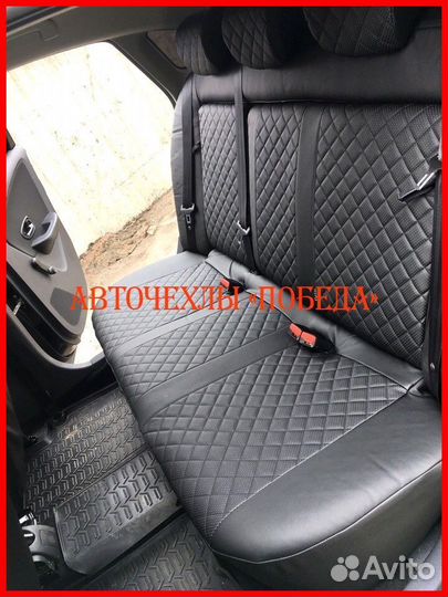 Чехлы Nissan Almera Classic из экокожи чёрные Ромб