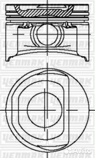 Yenmak 31-04266-040 Поршень двс с кольцами Fiat Albea 1.4 8V, Doblo 1.4 8V, Grande Punto 1.4 8V, Ide