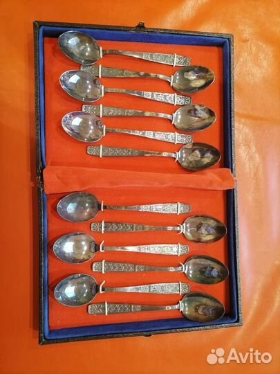 Набор десертных ложек 12шт(мельхиор) СССР в коробк