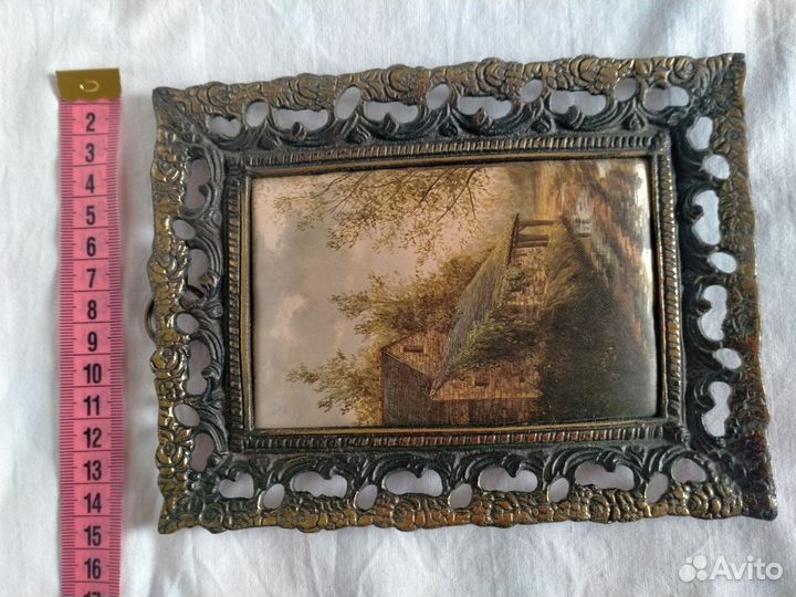 Картины шелкография в бронзовой рамке хх век
