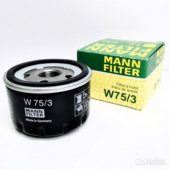 Фильтр масляный mann-filter W753 / Renault LADA Ni