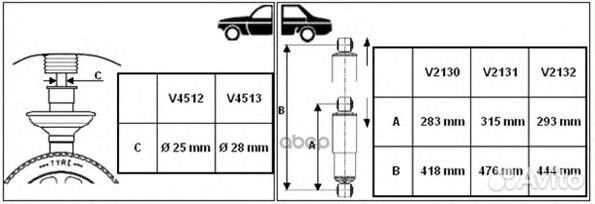 Амортизатор - VAN-magnum зад прав/лев LCV V