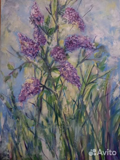 Картина маслом на холсте Сирень 60-80