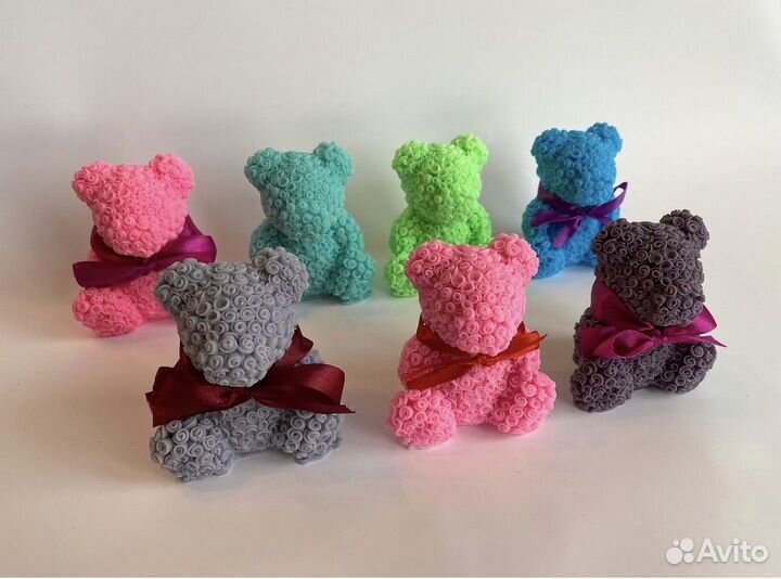 Мыло мишка из роз (ручная работа)