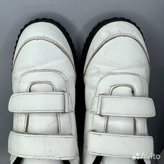 Кеды на липучке полуботинки туфли белые детские