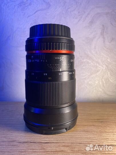 Объектив samyang 35mm 1.4F Canon EF